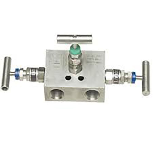 3 Way Manifold Valve - Stainless Steel, Galvanized Silver Finish | Welded Design, ASTM Standard