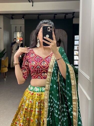 wedding-wear Patola lehenga choli.