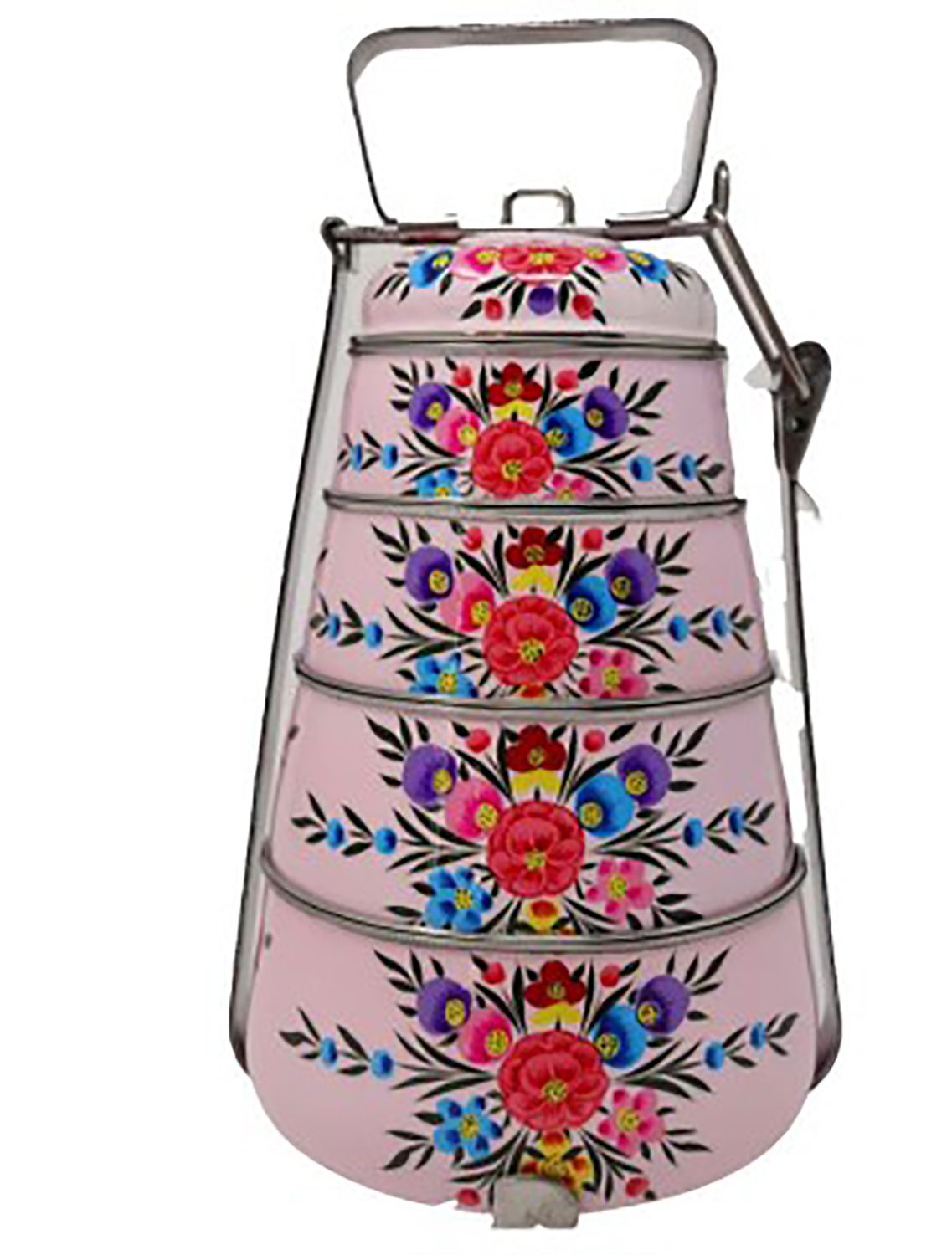 4 tier enamel printed tiffin (A)