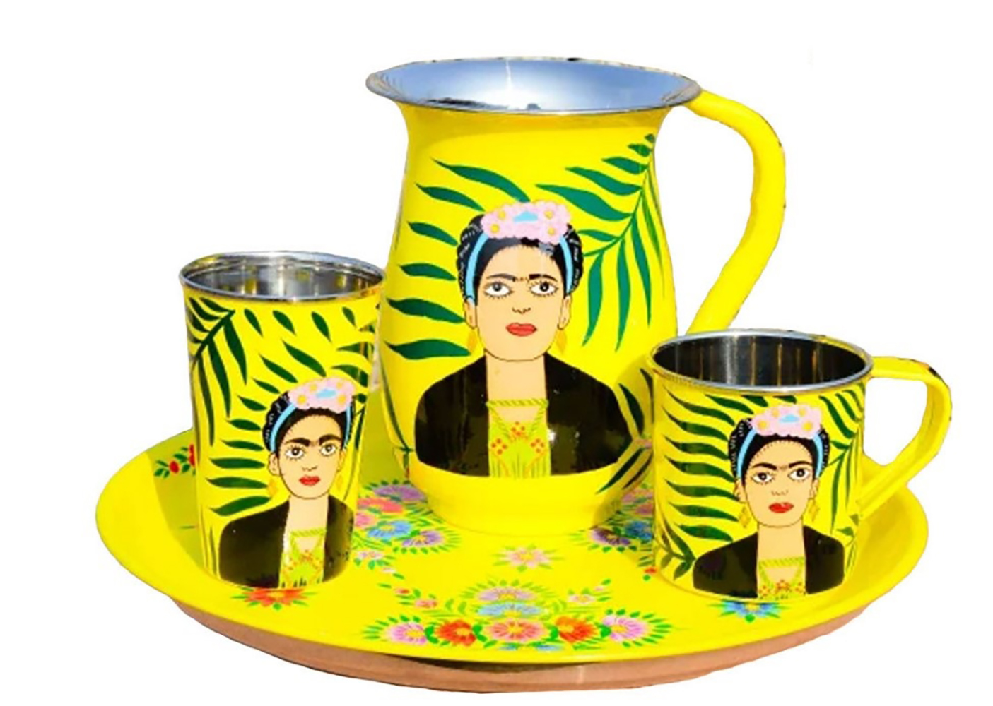 ENAMEL PRINTED JUG SET (D)