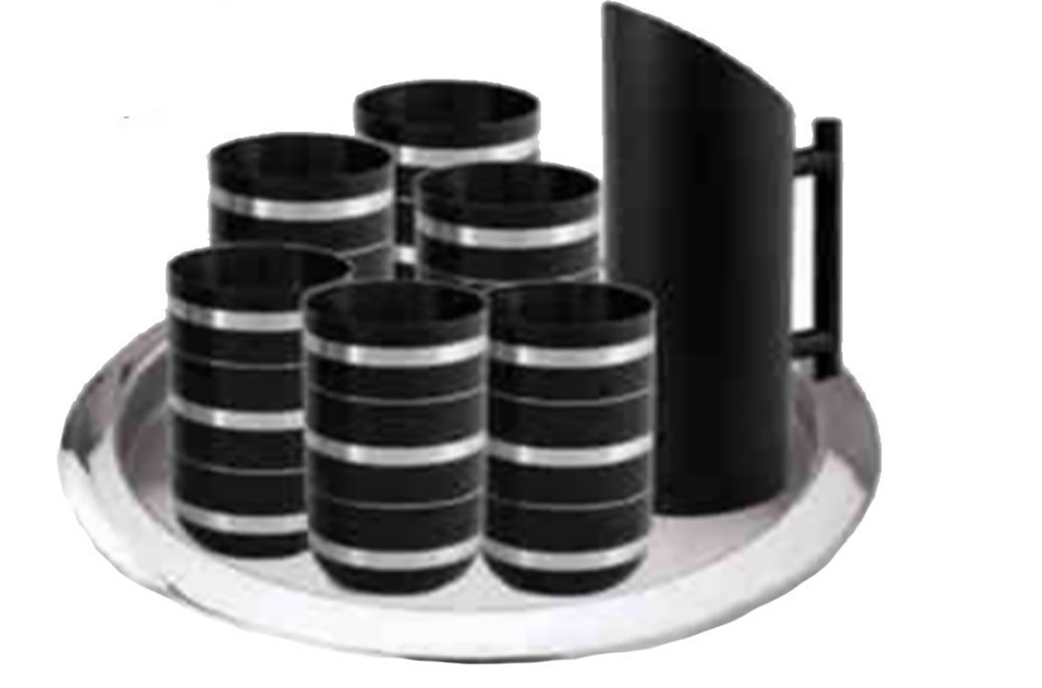 ENAMEL PRINTED LEMON JUG SET