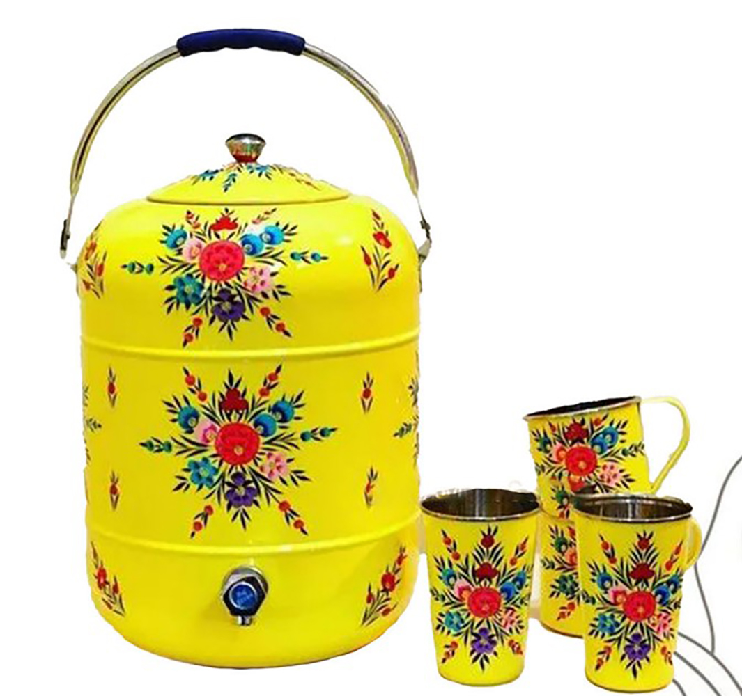 ENAMELWATER DISPENSER WITH TWO GLASS