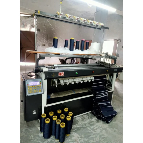 14 Semi Computerizes Flat Knitting Machine - Color: Sliver