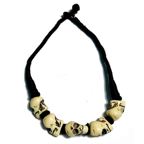 THE MEN THING Gothic Skull Necklace with 8mm Black Natural Onyx Beads Beads  Silver Plated Stainless Steel Necklace Price in India - Buy THE MEN THING  Gothic Skull Necklace with 8mm Black
