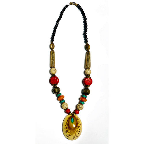 Peacoke Pendant Necklace - Beads Colour: Different Available