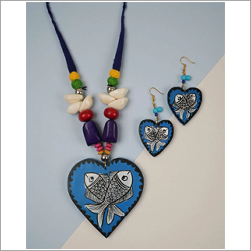 Heart Fish Handmade Necklace With Earrings