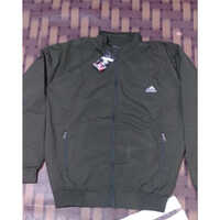 Mens Sportswear Jacket - Customized Size, Black Color | Printed Pattern, Zipper Closure, Long Sleeves for Active Male Wear