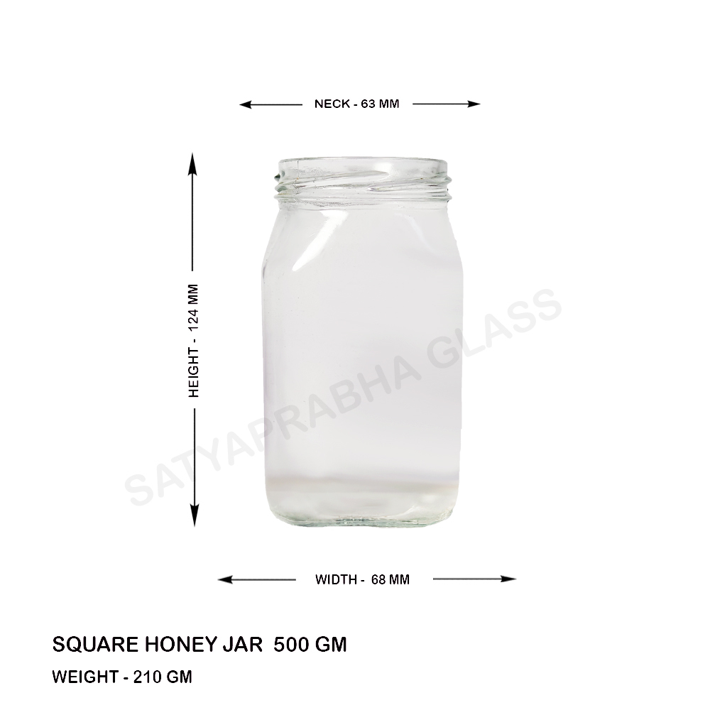 500 Gm Square Honey Jar