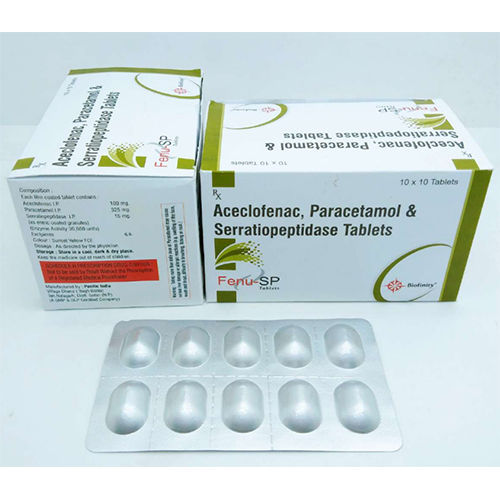 Aceclofenac 100 Mg Paracetamol 325 Mg Serratiopeptidase 15 Mg General Medicines