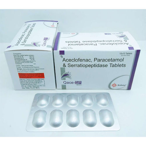 Aceclofenac 100 mg Paracetamol 325 mg Serratiopeptidase 15 mg