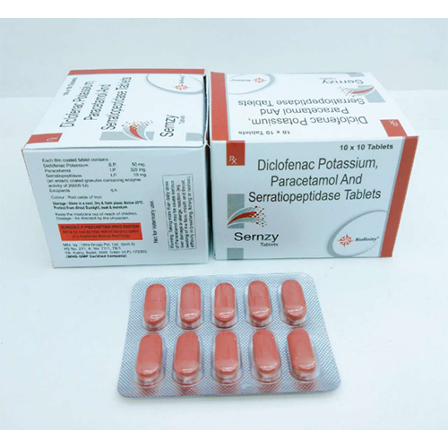 Diclofenac 50 Mg Paracetamol 325 Mg Serratiopeptidase 10 Mg General Medicines