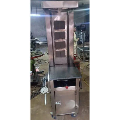 Fully Automatic Stainless Steel Counter Type Shawarma Machine With 4 Impotted Burner For Shawarma Roll Shops