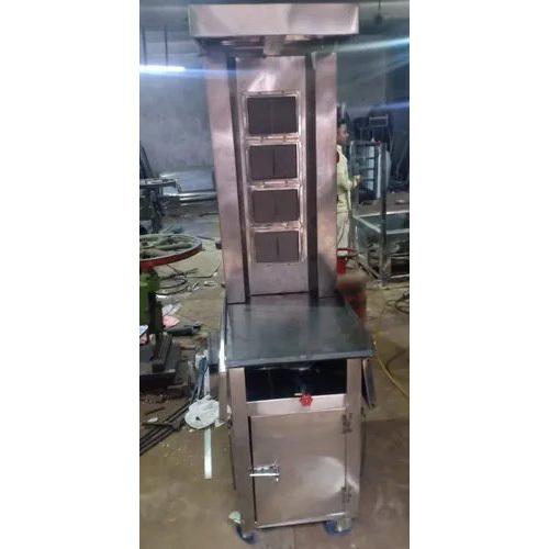Stainless steel Counter Type Shawarma Machine with 4 Impotted Burner for shawarma Roll Shops