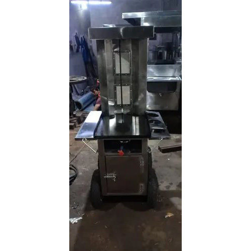 Stainless Steel Counter Type Shawarma Machine With Big Wheels For Shawarma Roll Shops Usage: Motel