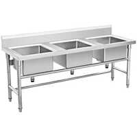 Stainless Steel Commercial Kitchen Sink - Eco-friendly, Water Resistant | Durable Kitchen Furniture For Professional Spaces