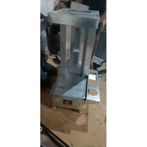 Eco Friendly Ss Table Top Shawarma Machine With 2 Indian Burner For Restaurant And Shawarma Stall