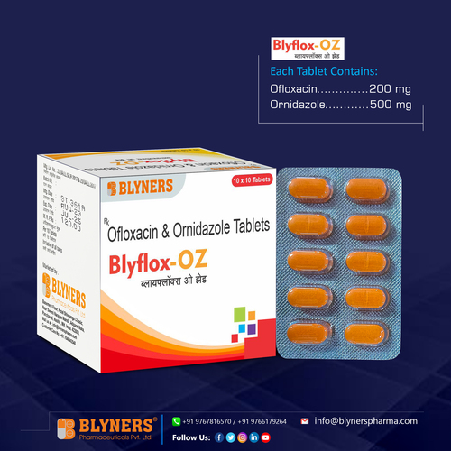 Ofloxacin 200 mg and Ornidazole 500 mg tablets