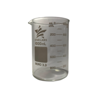 Borosilicate Glass Beaker 1000ml - Boron Trioxide Material, Transparent Color | Excellent Chemical Resistance, Microwavable & Autoclavable