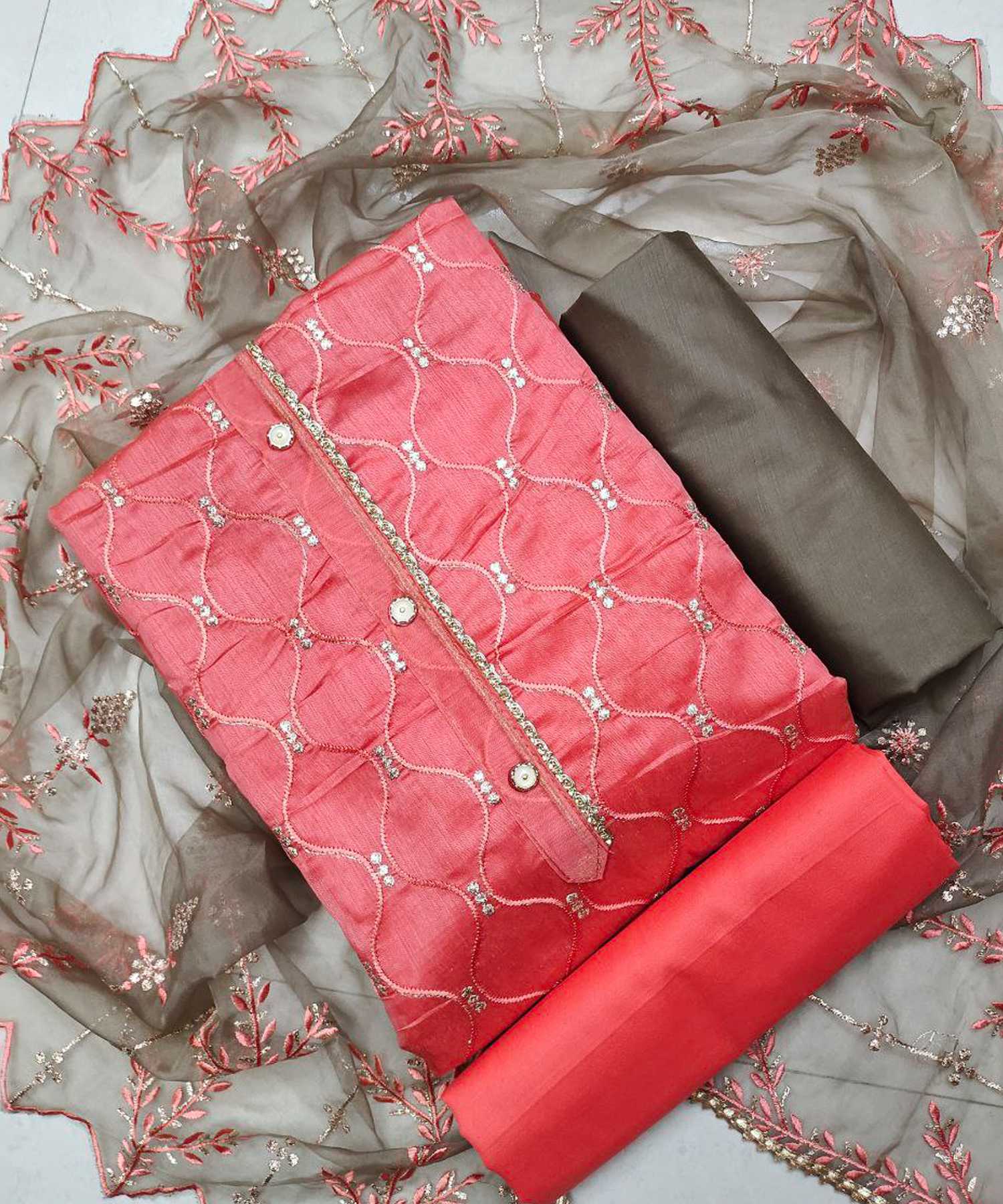 New Designer Embroidery Work Dreesmaterial