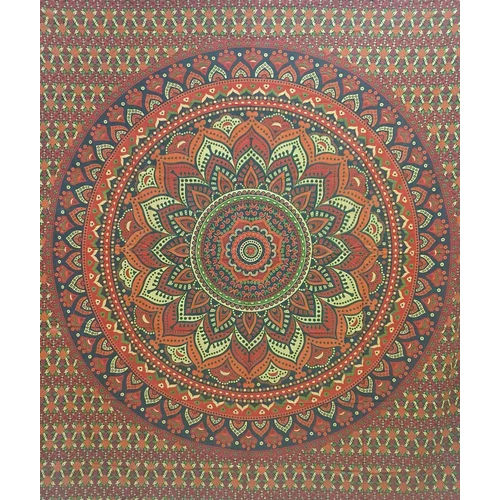 Multicolor Mandala Printed Cotton Bed Sheet