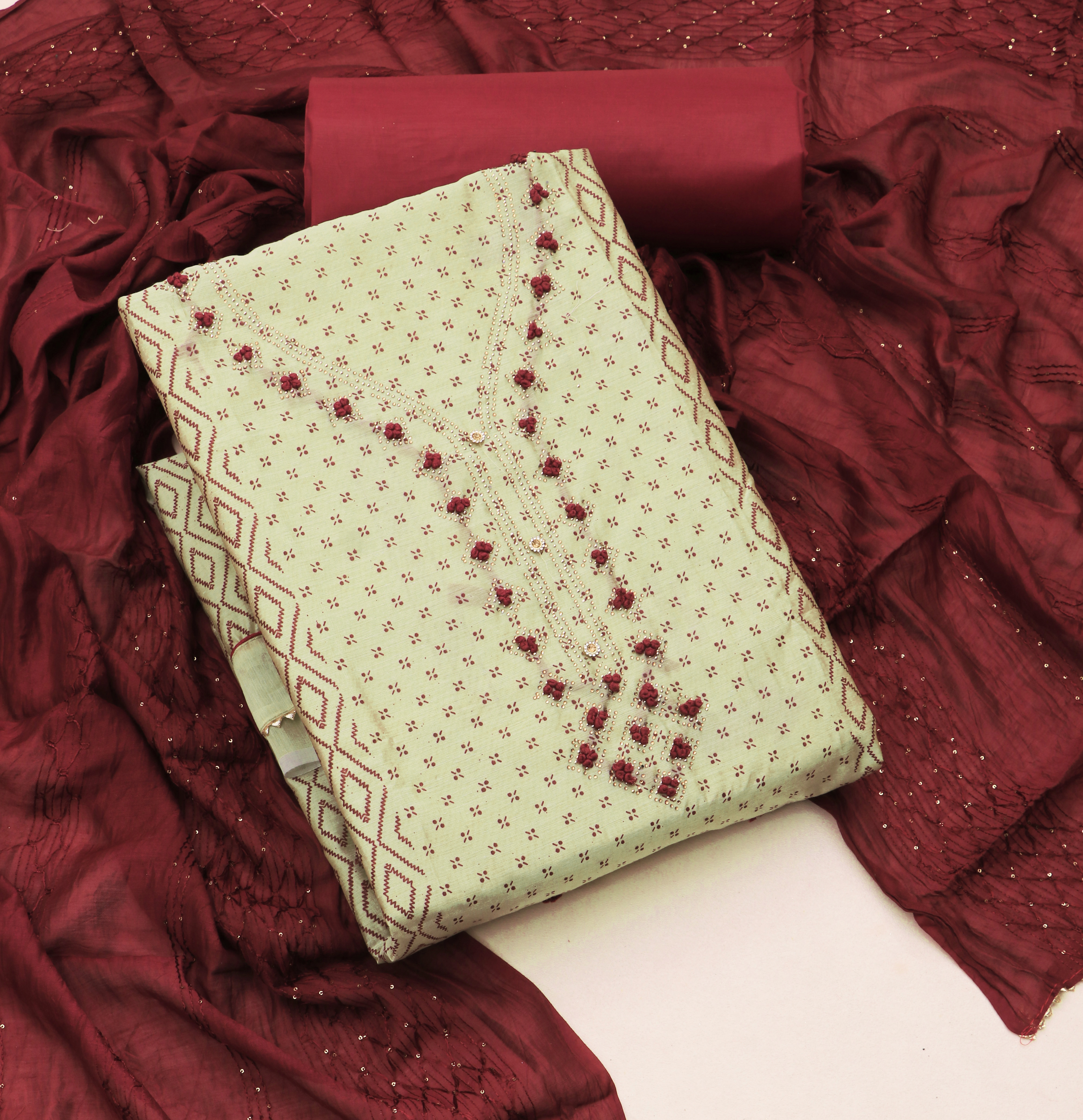 A14 Embroidery Unstitched Dress Material