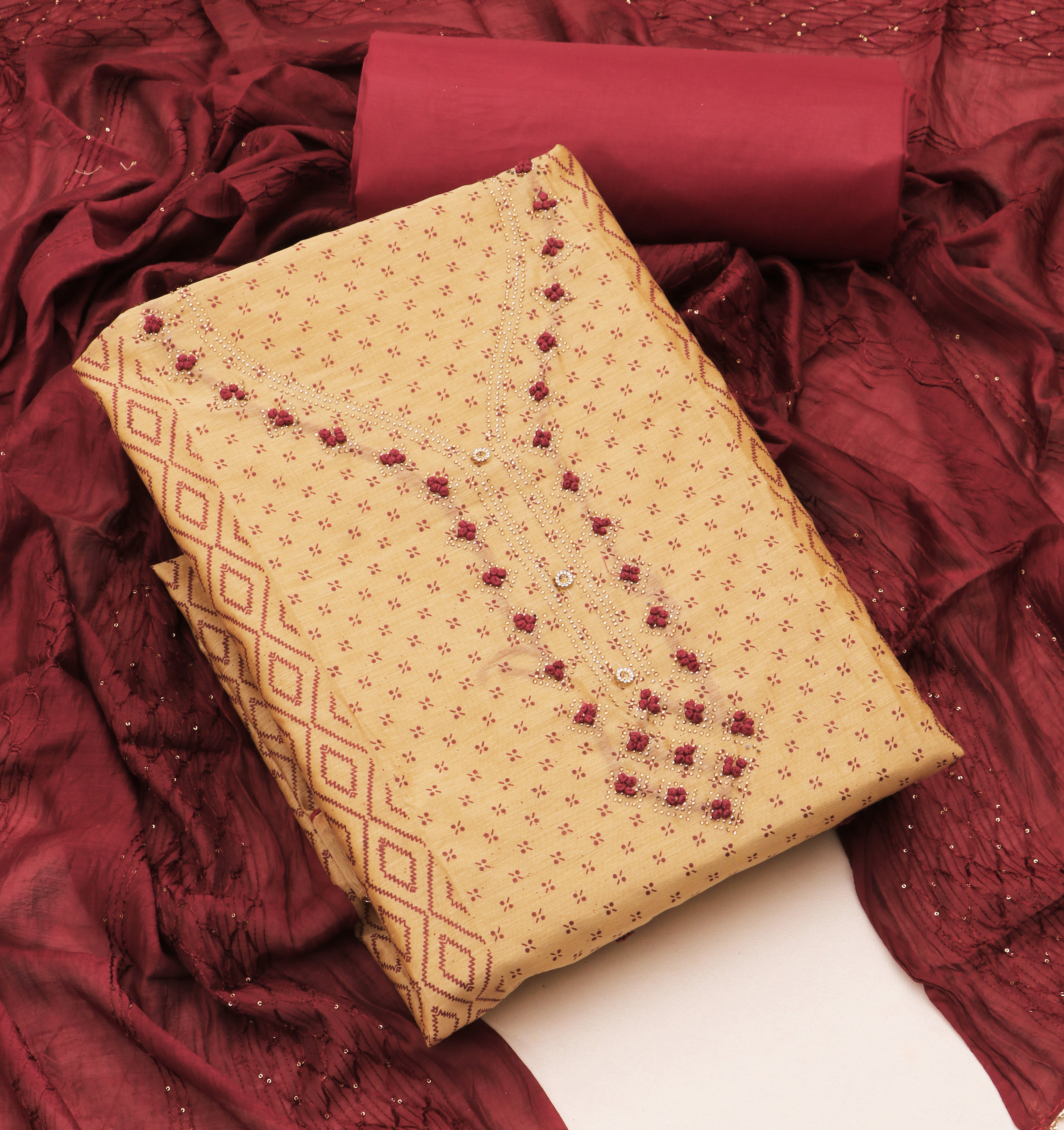 A14 Embroidery Unstitched Dress Material