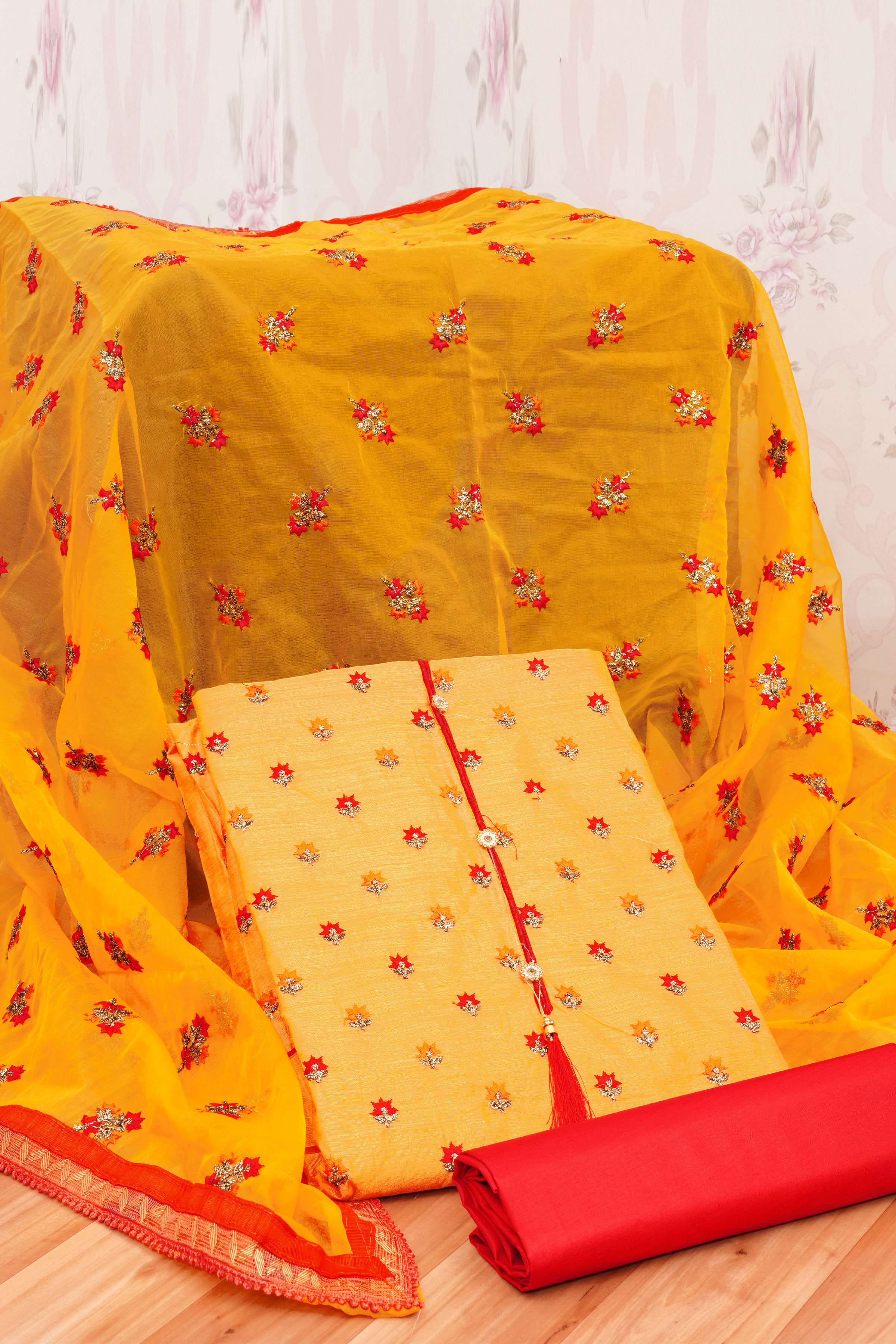 New Embroidery Work Dressmaterial For Women