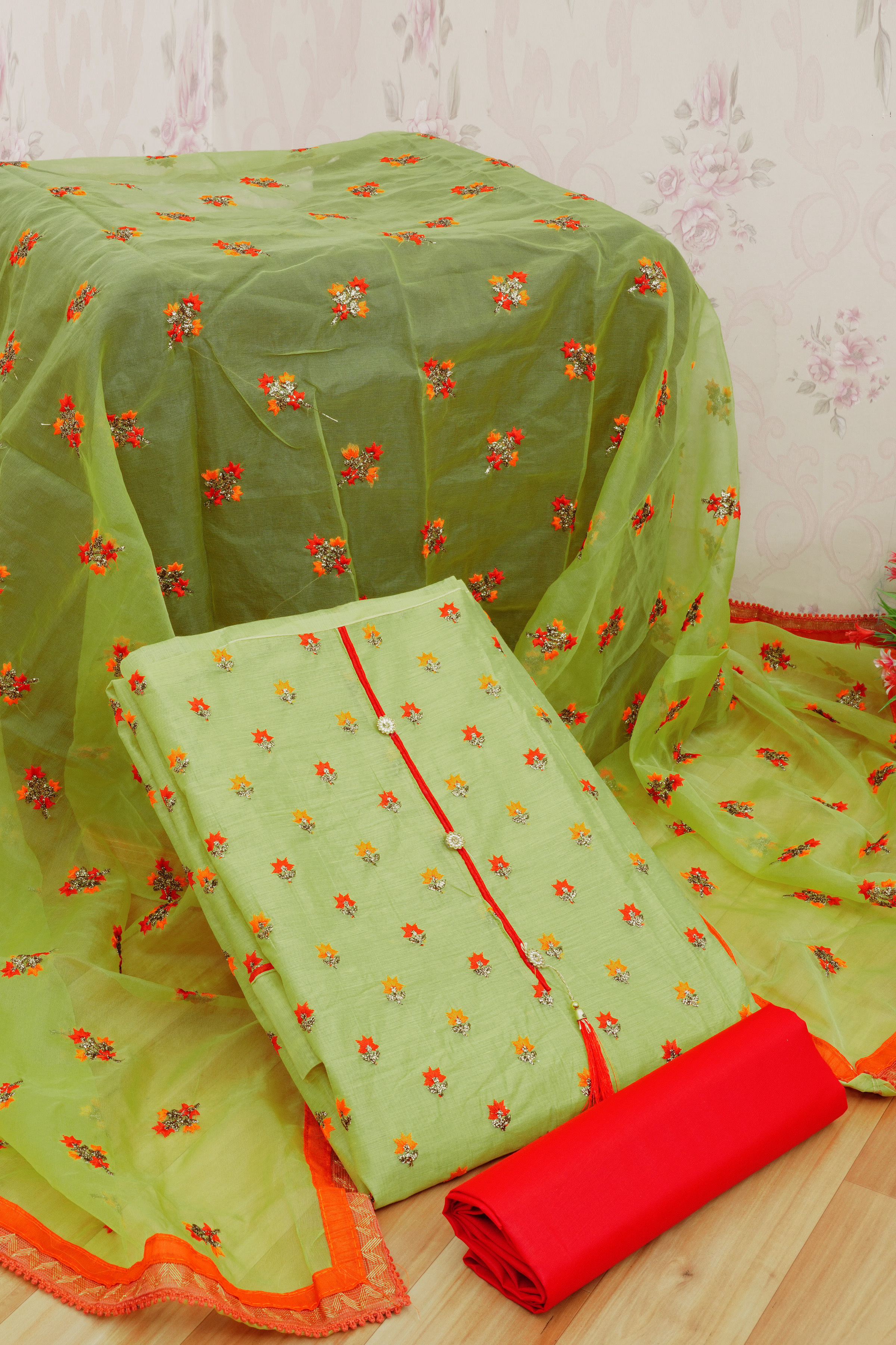 New Embroidery Work Dressmaterial For Women