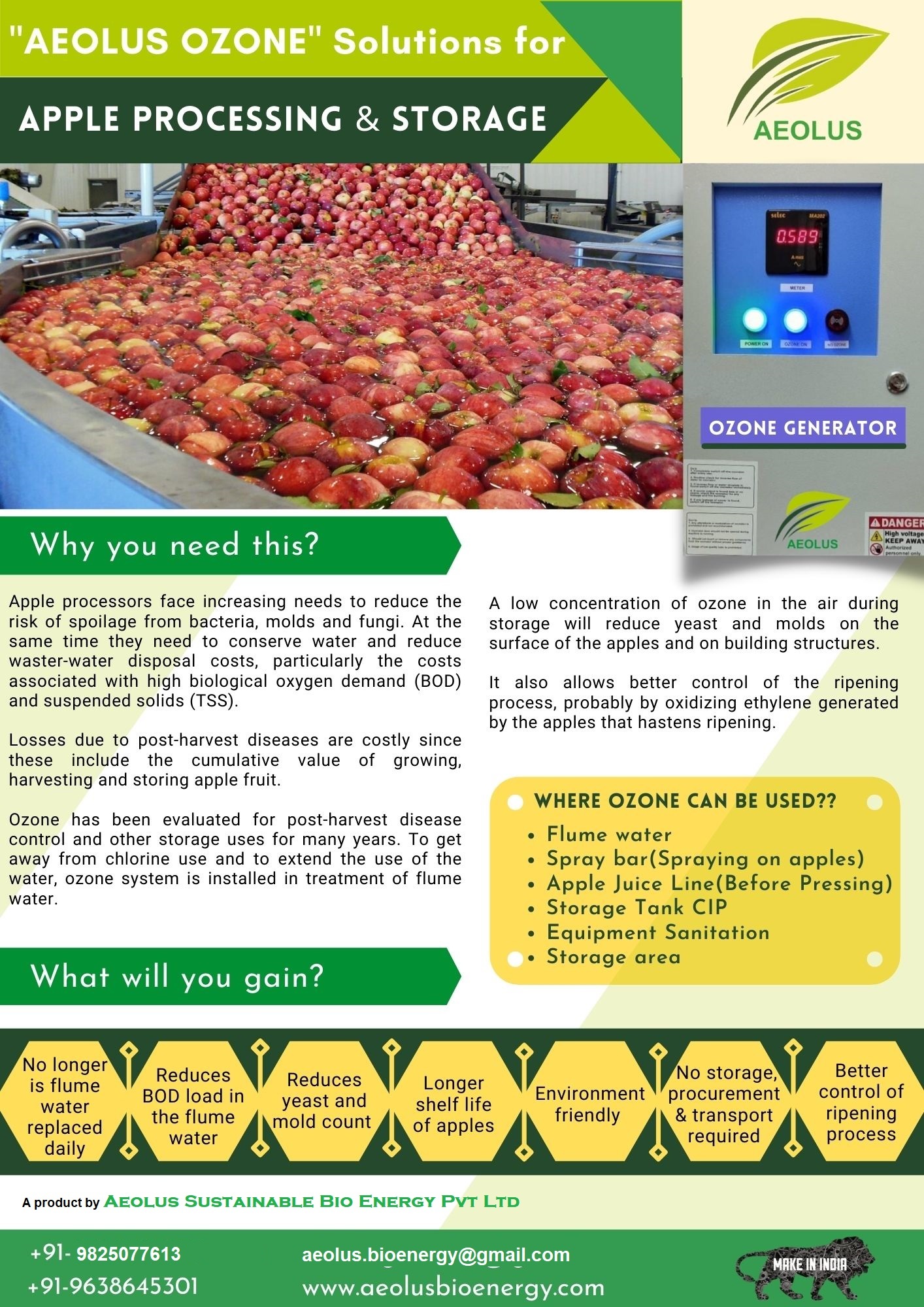 Fruit and Vegetable Cleaning and Preservation in the Hospitality Industry using Ozone