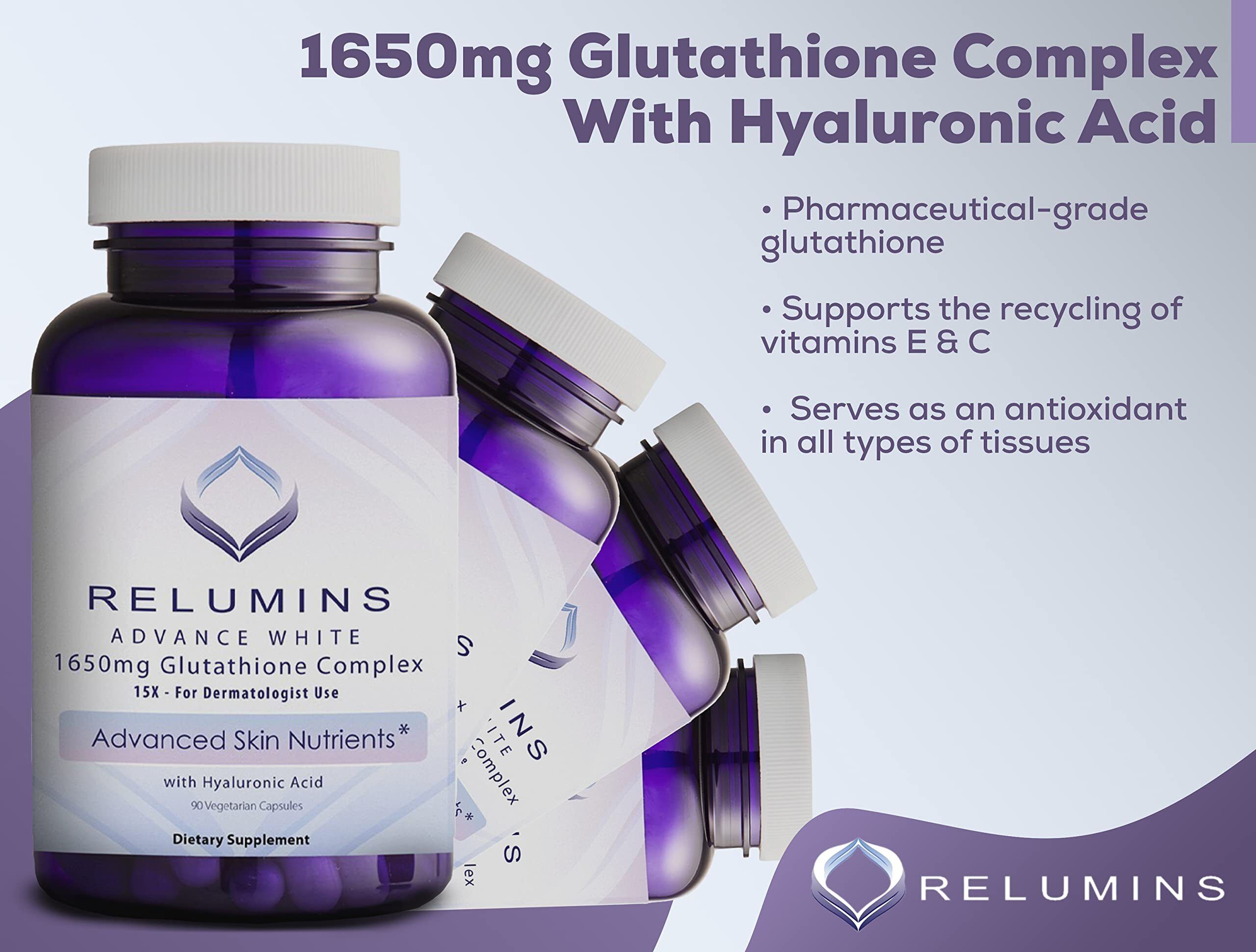 Relumins 1650mg 15X Glutathione With Hyaluronic Acid