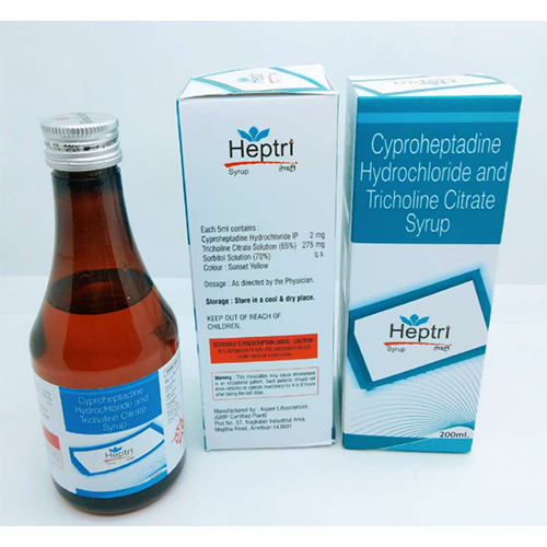 Cyproheptadine 2 mg Tricholine 275 mg