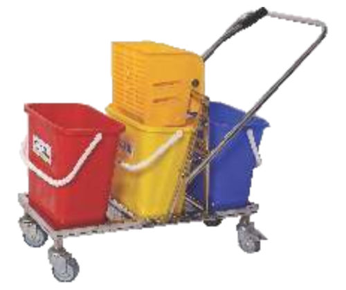 3 Bucket Wringer Trolley (With SS Frame)
