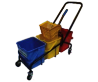 3 Bucket Wringer Trolley (with Ms Frame) - Color: Blue