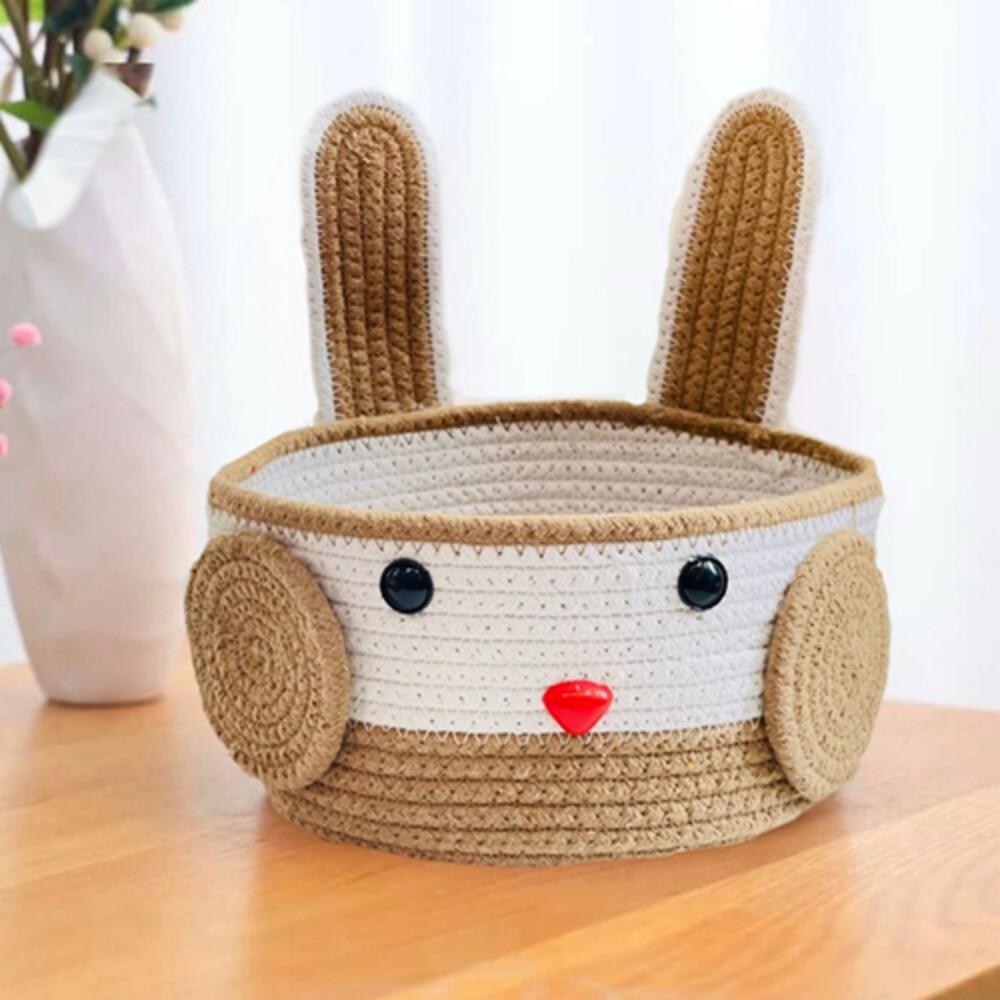 Katty Woven Basket - Cotton, 450g, Round Shape | Durable Fabric, Easy to Clean, Eco-Friendly, Modern Arts Design