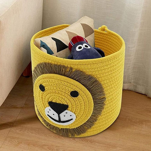 Cute Lion And Fox Woven Basket