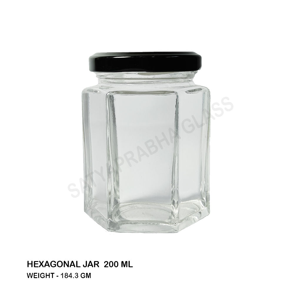200 ml Hexagonal Glass Jar