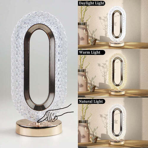 TOUCH CONTROL CRYSTAL TABLE DESK LAMP 3WAY DIMMABLE LIGHT USB RECHARGEABLE CRYSTAL DIAMOND TABLE LAMP EXQUISITE NIGHT STAND LIGHT LAMP BESIDE LAMP FOR BEDROOM LIVING ROOM DECORATIVE DESK LAMP