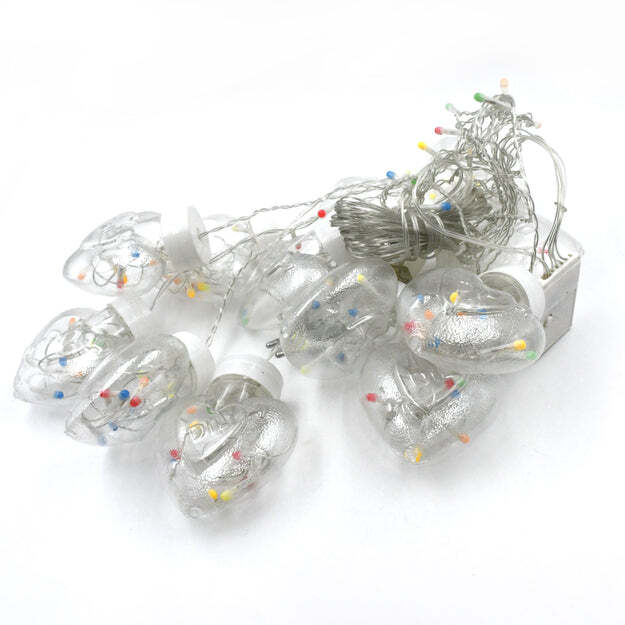 8 FEET 12 WISH HEART BALL STRING LED LIGHTS WITH COLOR BOX FOR HOME DECORATION DIWALI AND WEDDING LED CHRISTMAS LIGHT INDOOR AND OUTDOOR LIGHT FESTIVAL DECORATION (3388)