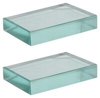 Rectangular Glass Slab - 100x60x20 Mm, Transparent Glass With Beveled Edges For Laboratory Use, Ideal For Chemical Experiments