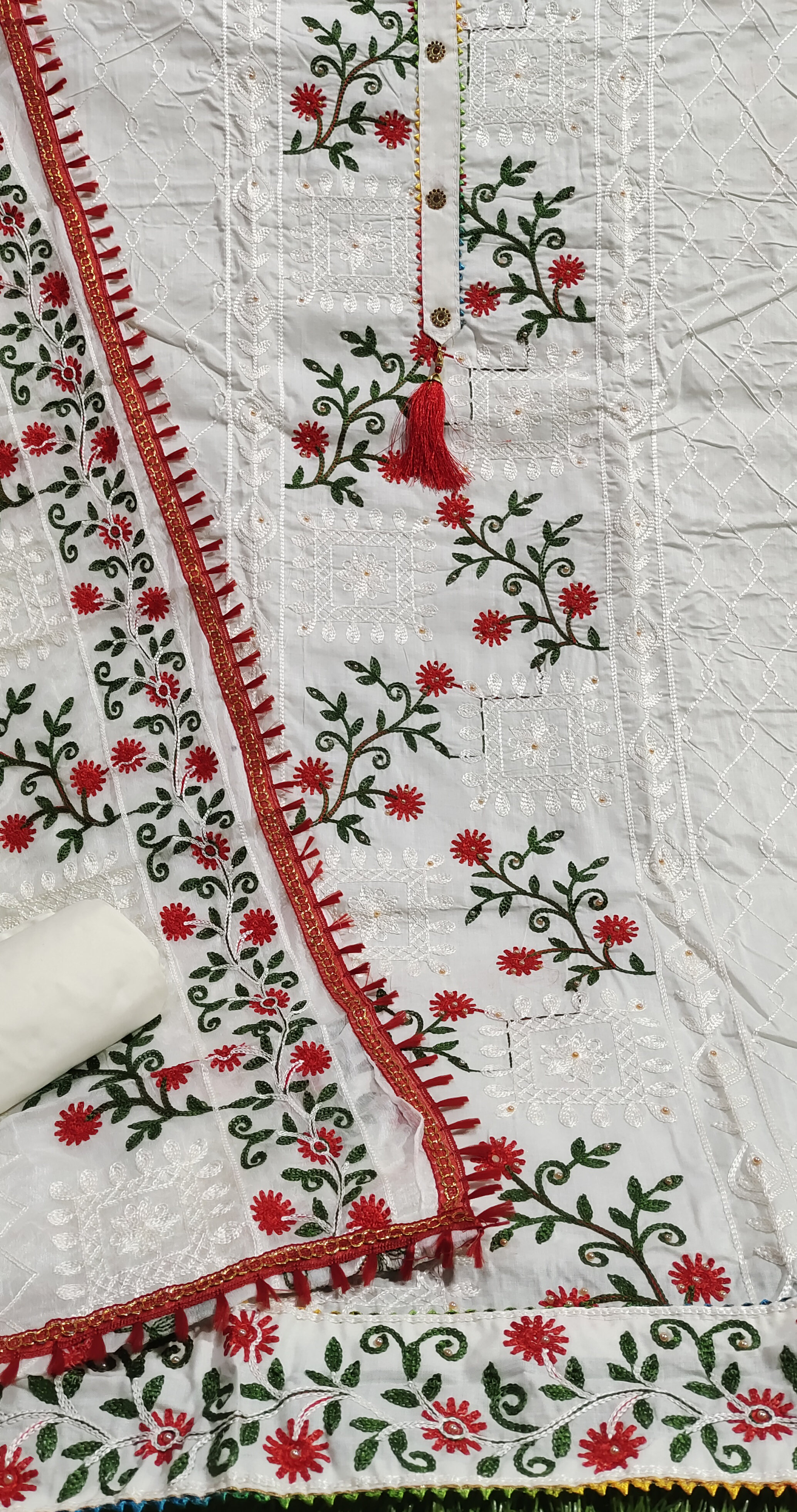 New Chain Embriodary Work Dress Material