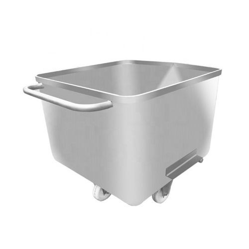 White 304 Stainless Steel Meat Trolley Bin