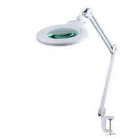 White Table Clamp Magnifier Lamp