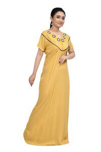 WOMENS EMBROIDERY GOLDEN NIGHT GOWN