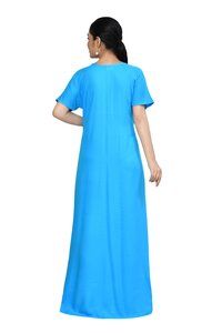 WOMENS EMBROIDERY  SKY BLUE NIGHT GOWN