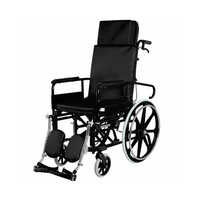 Vissco Invalid Foldable Reclining Wheelchair With Elevated Foot Rest 993
