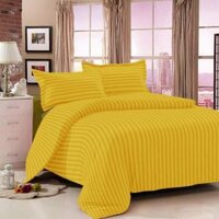 Cotton King Bedding Set - 90x108 Inch Double Bedsheet With Two Pillow Covers, Modern Plain Design, Thermal Feature, High Bulk Yarn
