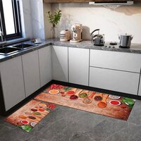 Printed Kitchen Floor Mat - Back Material: Anti-slip Latex