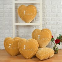 Embroidered Velvet Love Cushion Set - Color: Multi