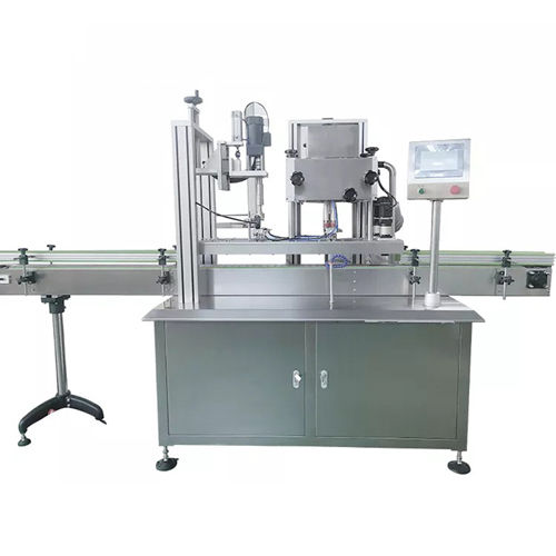 Silver Automatic 4 Wheel Bottle Capping Machine