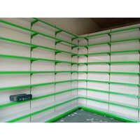 White And Green Retail Store Shelves